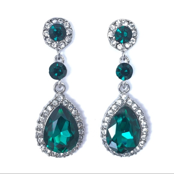 Jewelry - Green Crystal Rhinestone Special Occasion Earring